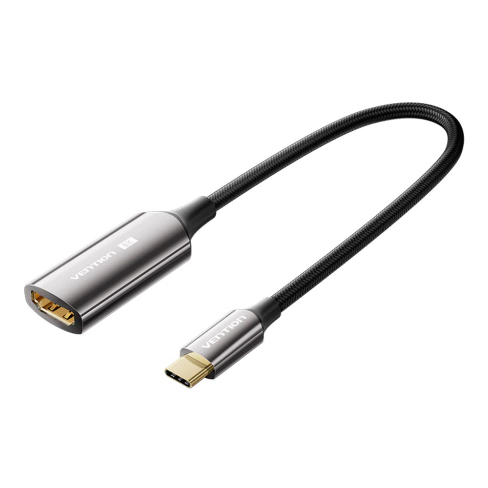 VEN-CRDBC - Vention Cotton Braided USB-C to HDMI 8K Converter 0.25M Black Zinc Alloy Type