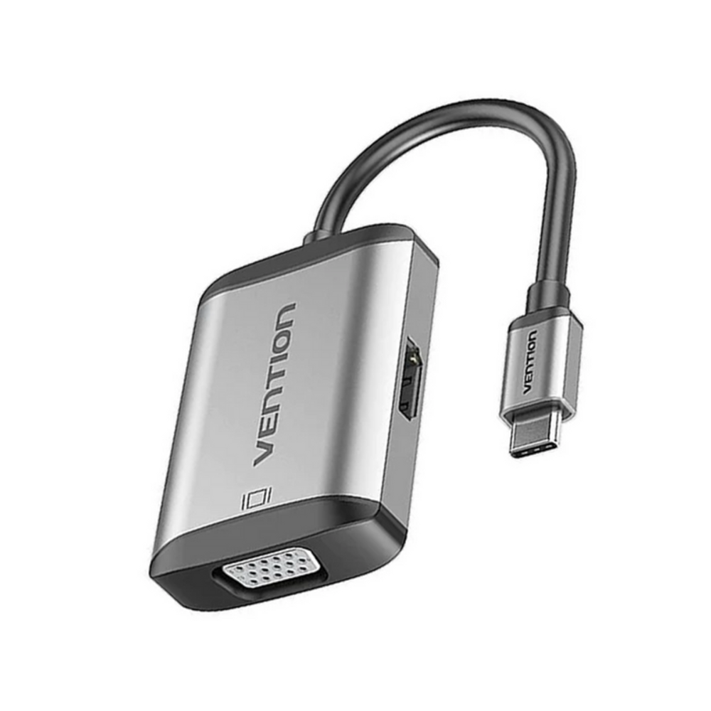 VEN-TFAHB - Vention Type-C to HDMI/VGA/USB3.0/PD Converter 0.15M Gray Metal Type