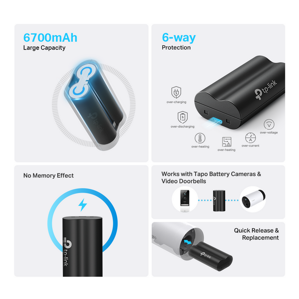 TL-TAPOA100 - TP-Link Tapo A100 Battery Pack, for Tapo Powered Cameras and Video Doorbells