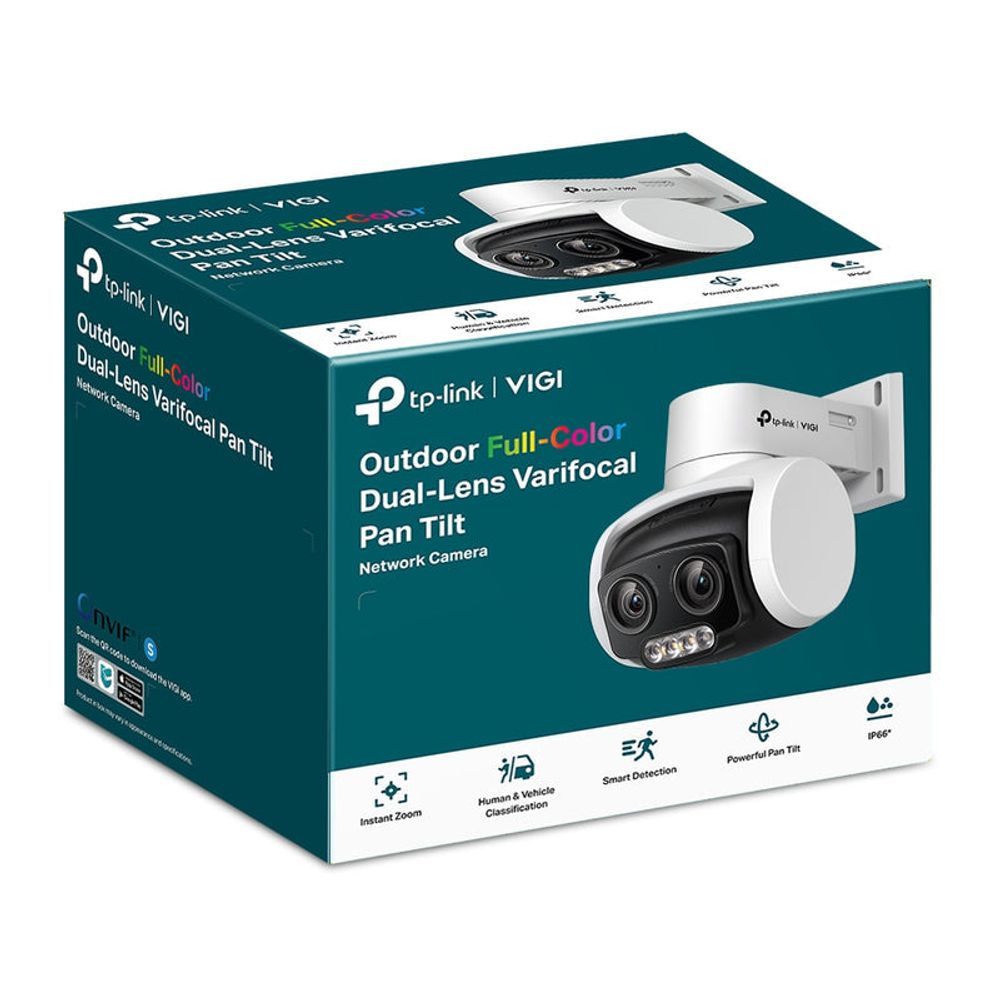 TL-VIGIC540V - TP-Link VIGI C540V (4-12mm) 4MP Outdoor Full-Color Dual-Lens Varifocal Pan Tilt Network Camera