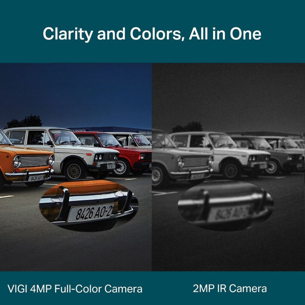TL-VIGIC540V - TP-Link VIGI C540V (4-12mm) 4MP Outdoor Full-Color Dual-Lens Varifocal Pan Tilt Network Camera