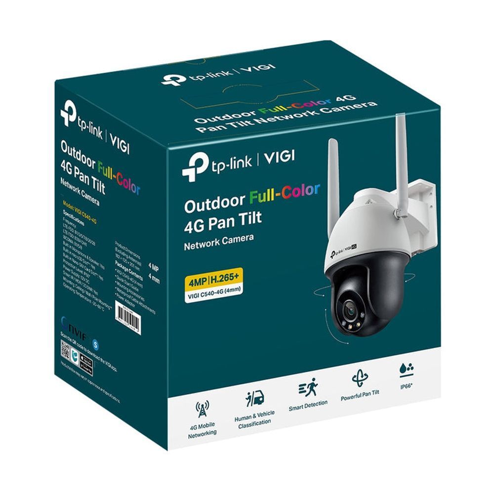TL-VIGIC540-4G(4MM) - TP-Link VIGI C540-4G(4mm), VIGI 4MP Outdoor Full-Color 4G Pan Tilt Network Camera