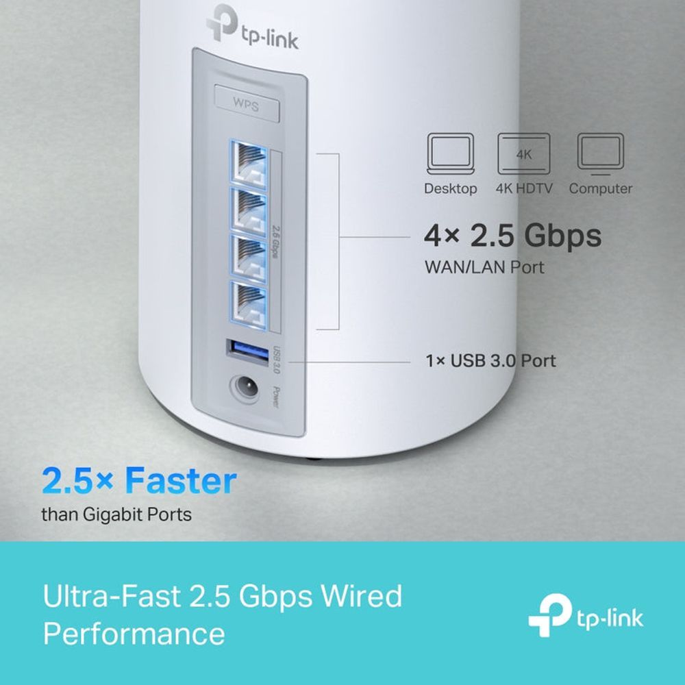 TL-DECOBE65-3P - TP-Link Deco BE65 BE11000 Whole Home Mesh WiFi 7 System