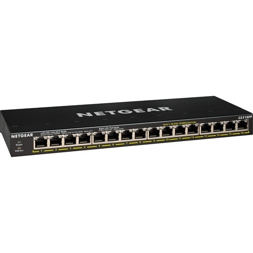 Netgear GS316PP Ethernet Switch - 16 Ports - 2 Layer Supported