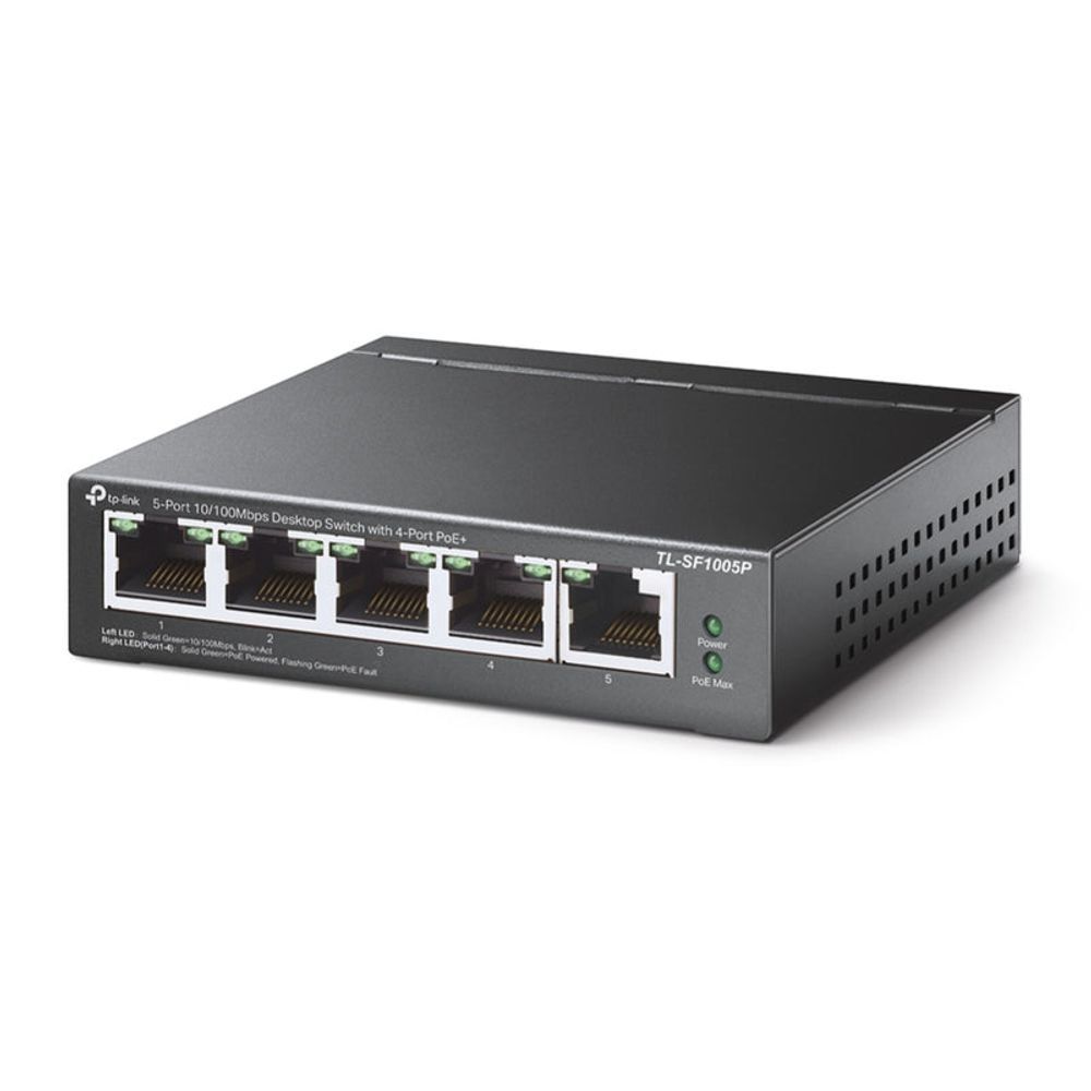 TL-SF1005P - TP-Link TL-SF1005P 5-Port 10/100Mbps Desktop Switch With 4-Port PoE