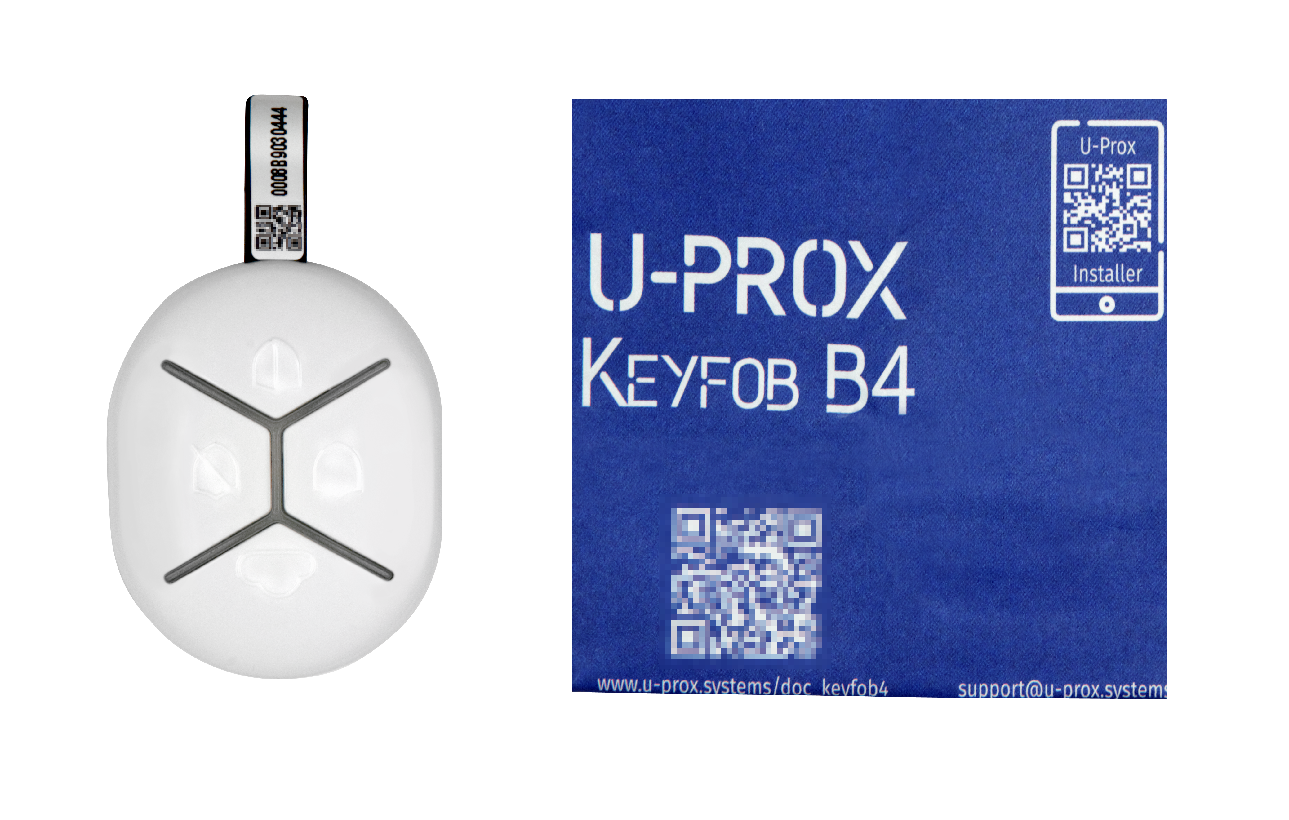 U-Prox Keyfob B4 Black - Wireless Remote, three buttons for controlling and one programmable button