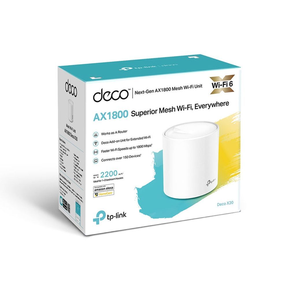 TL-DECOX20-1P - TP-Link Deco X20 Wi-Fi 6 Whole-Home Mesh System - 1 Pack