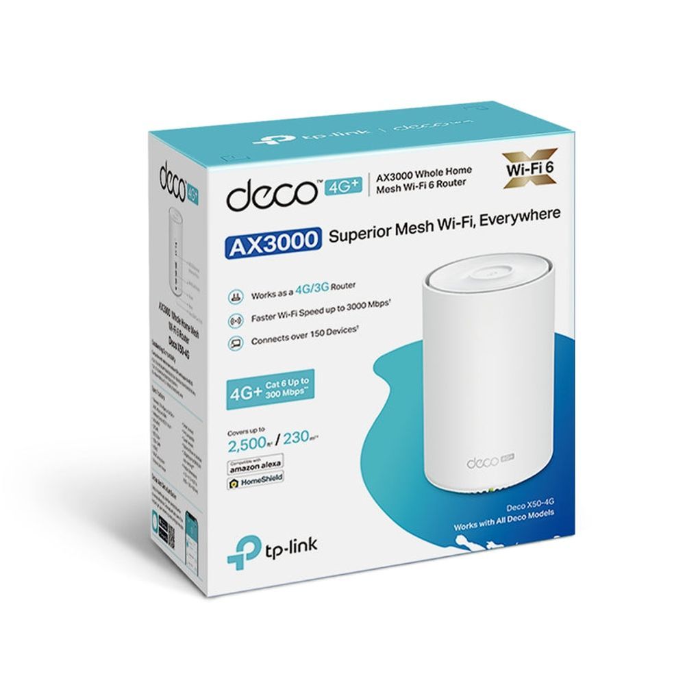 TL-DECOX50-4G-1P - TP-Link Deco X50 4G+ AX3000 Whole Home Mesh WiFi 6 Gateway - 1 Pack