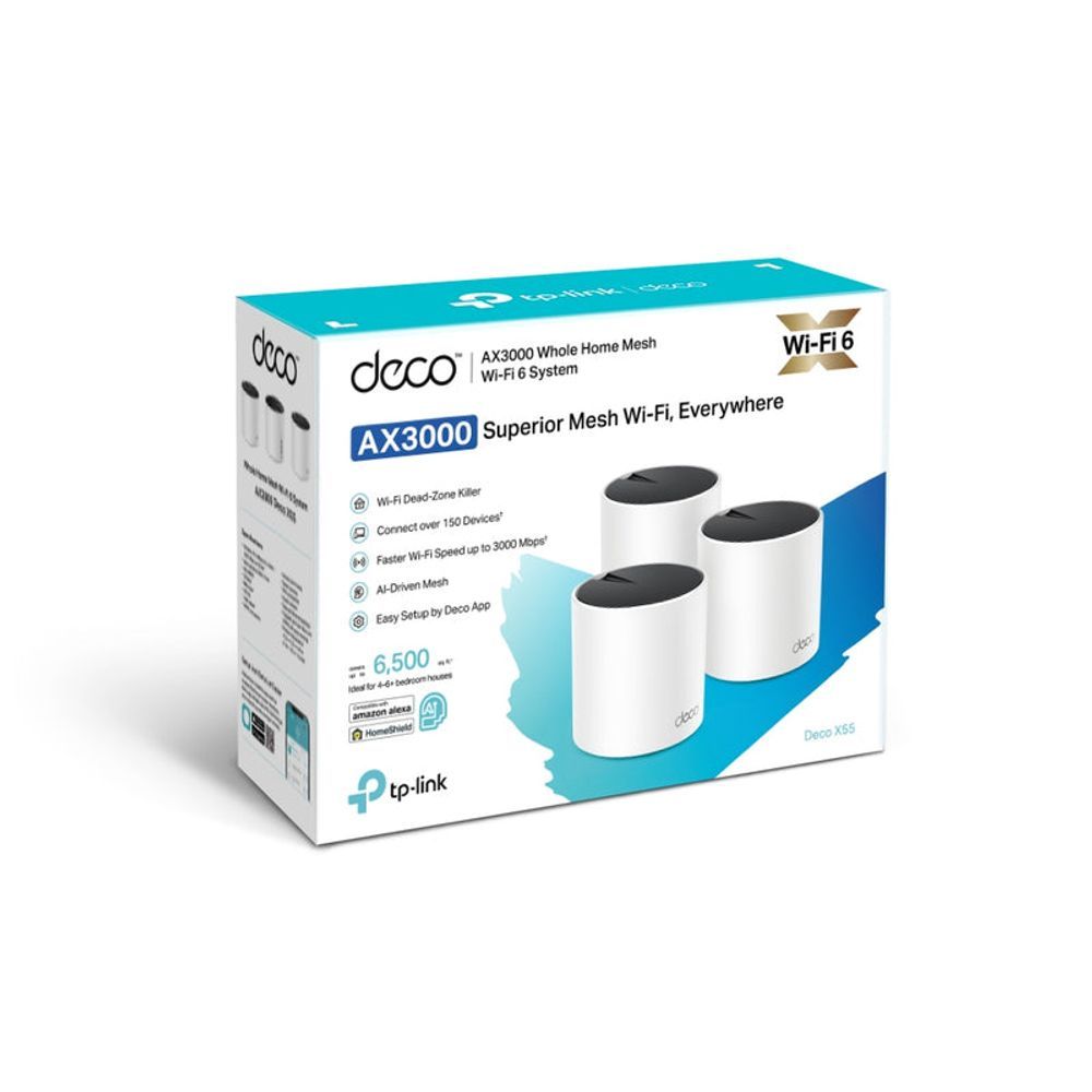TL-DECOX55-3P - TP-Link AX3000 Whole Home Mesh WiFi 6 System Deco X55(3-pack)