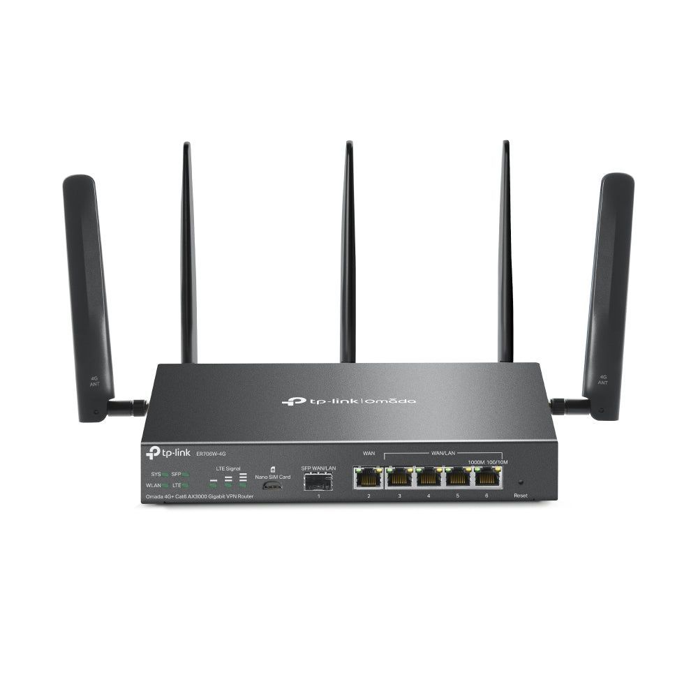 TL-ER706W-4G - TP-Link ER706W-4G, Omada 4G+ Cat6 AX3000 Gigabit VPN Router