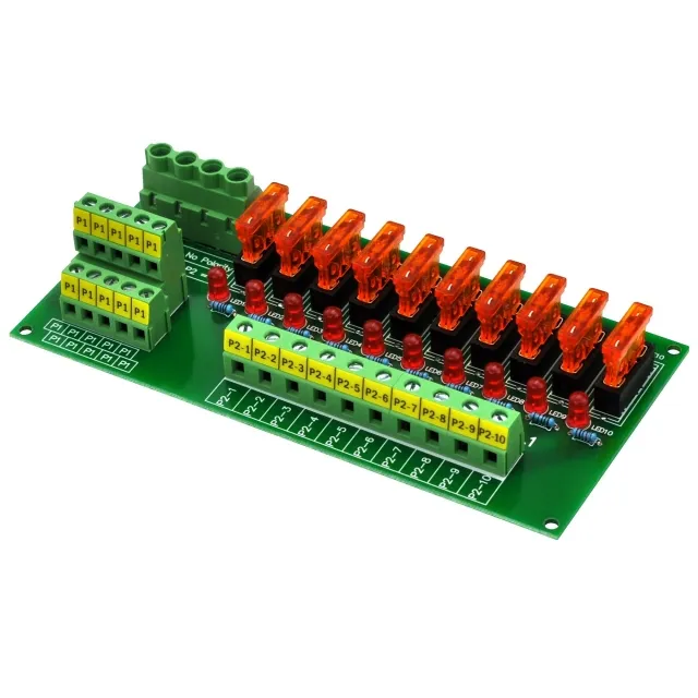 Fuse-Mod10-xA - AC/DC 5~32V Panel Mount 10 Position Power Distribution ...