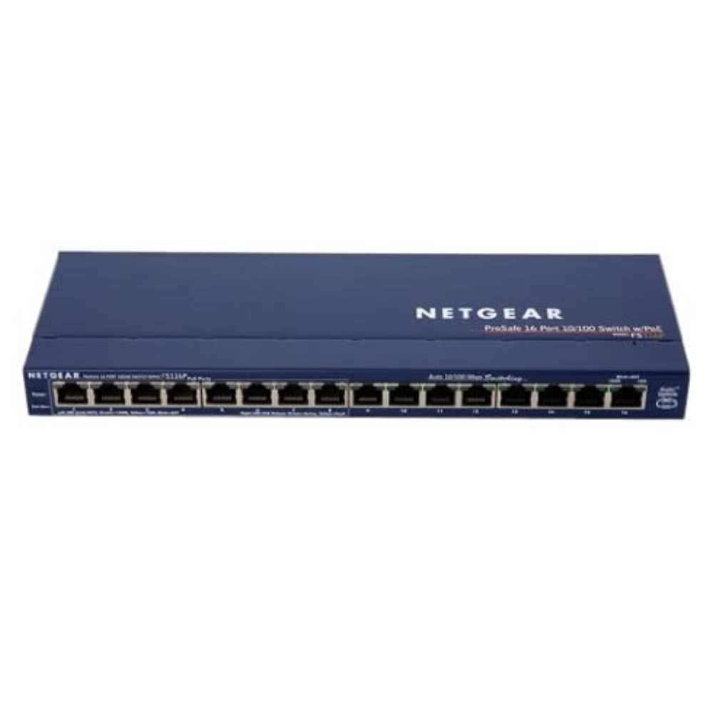 FS116PAU - Netgear FS116 16 x RJ-45 Ports 10/100Base-TX Layer 2 Unmanaged Fast Ethernet Network Switch