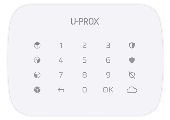 U-Prox Keypad G4 - Wireless Keypad with a touch surface and buttons for managing four groups