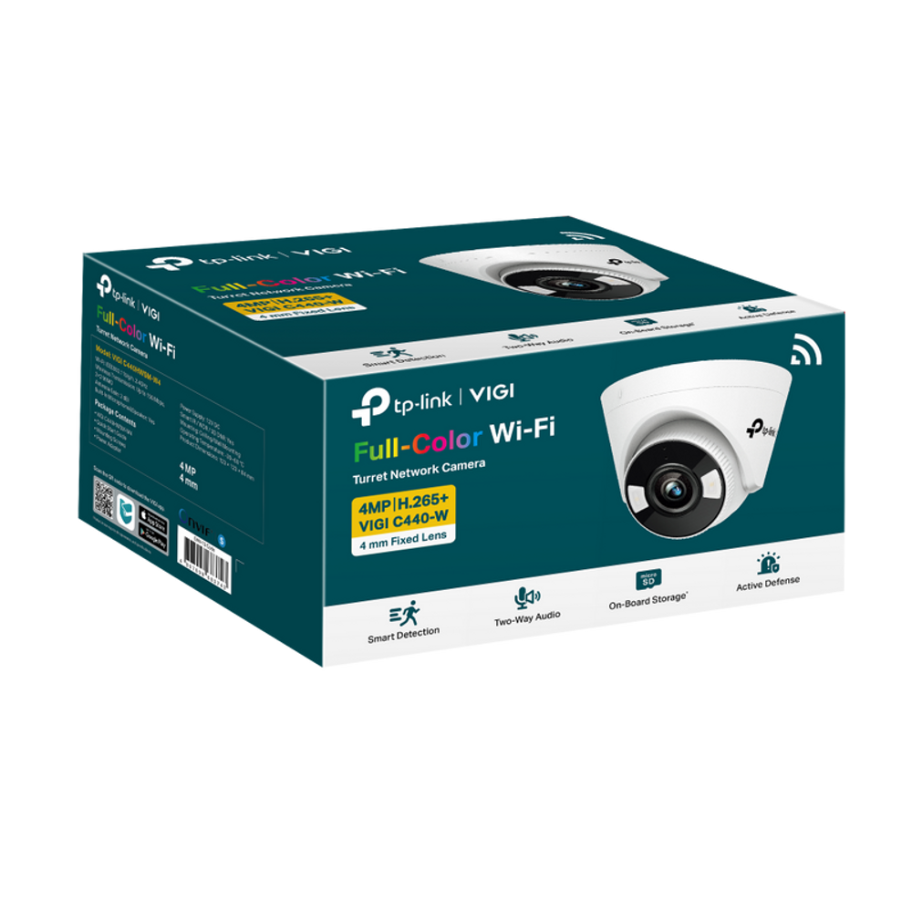 TL-VIGIC440-W(4MM) - TP-Link VIGI C440-W (4mm) 4MP Full-Colour Wi-Fi Turret Network Camera