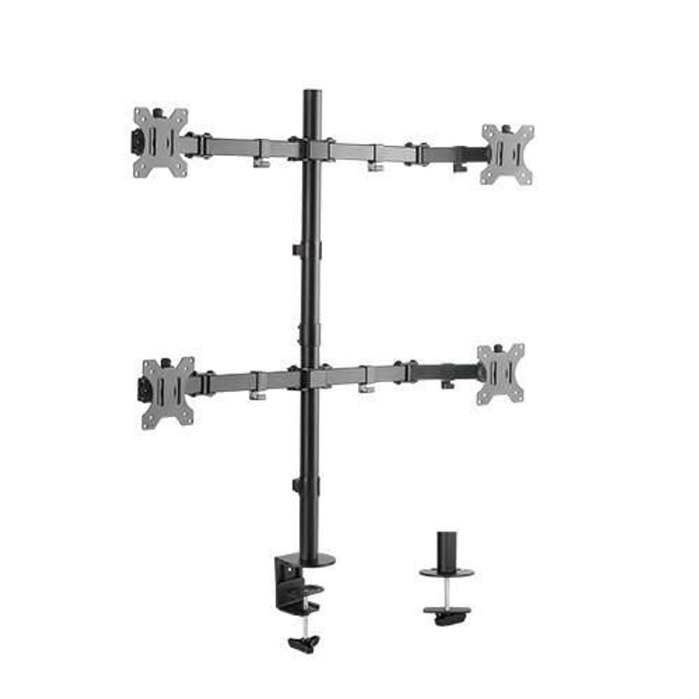 BT-LDT12-C048N - Bracom Economy Quad Monitor Steel Monitor Arm - screens up to 8kg & 32" Desk Mount