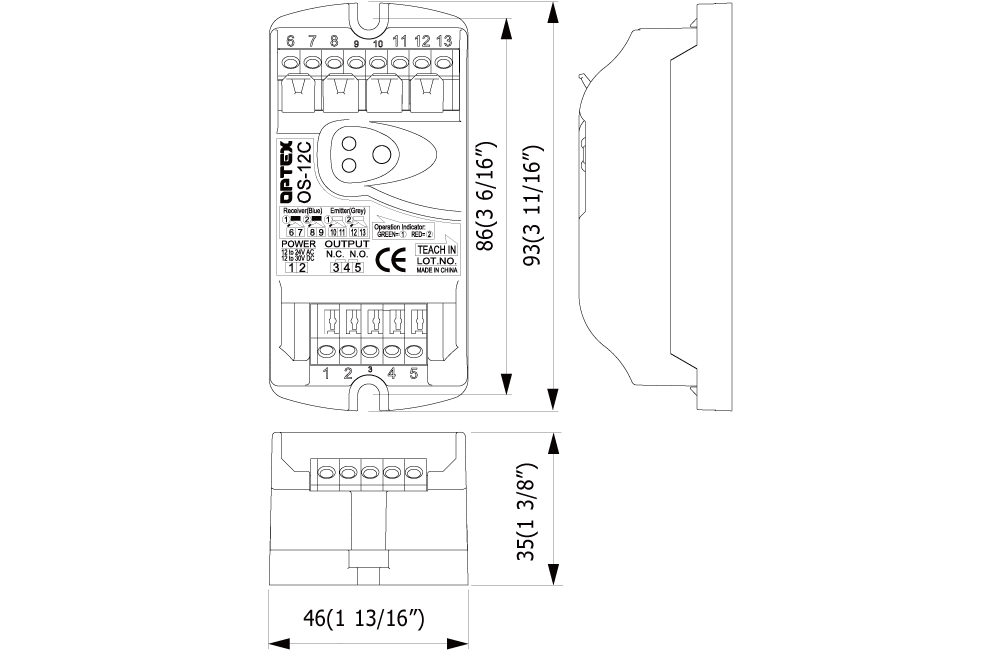 OPT-OS-12C - Optex - Active Infrared Safety Beam Sensor Controller