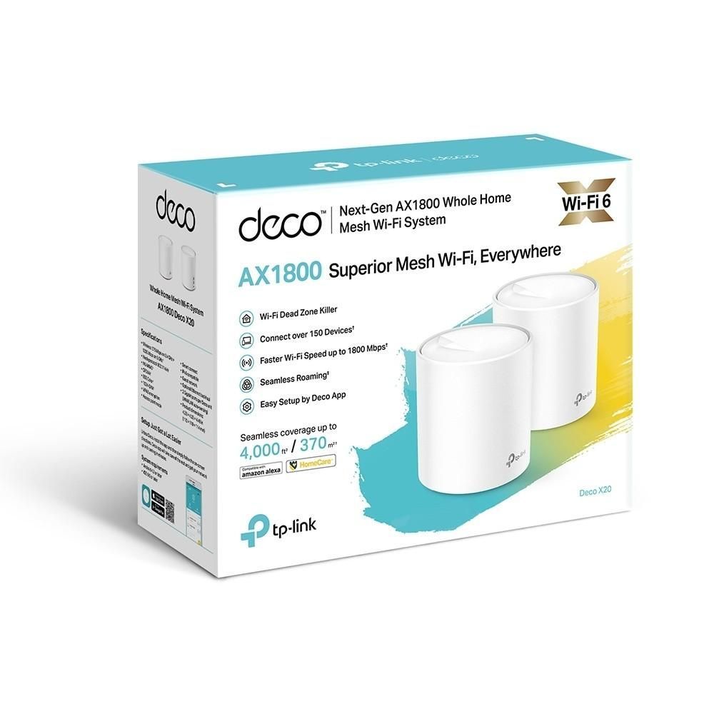 TL-DECOX20-2P - TP-Link Deco X20 Wi-Fi 6 Whole-Home Mesh System - 2 Pack