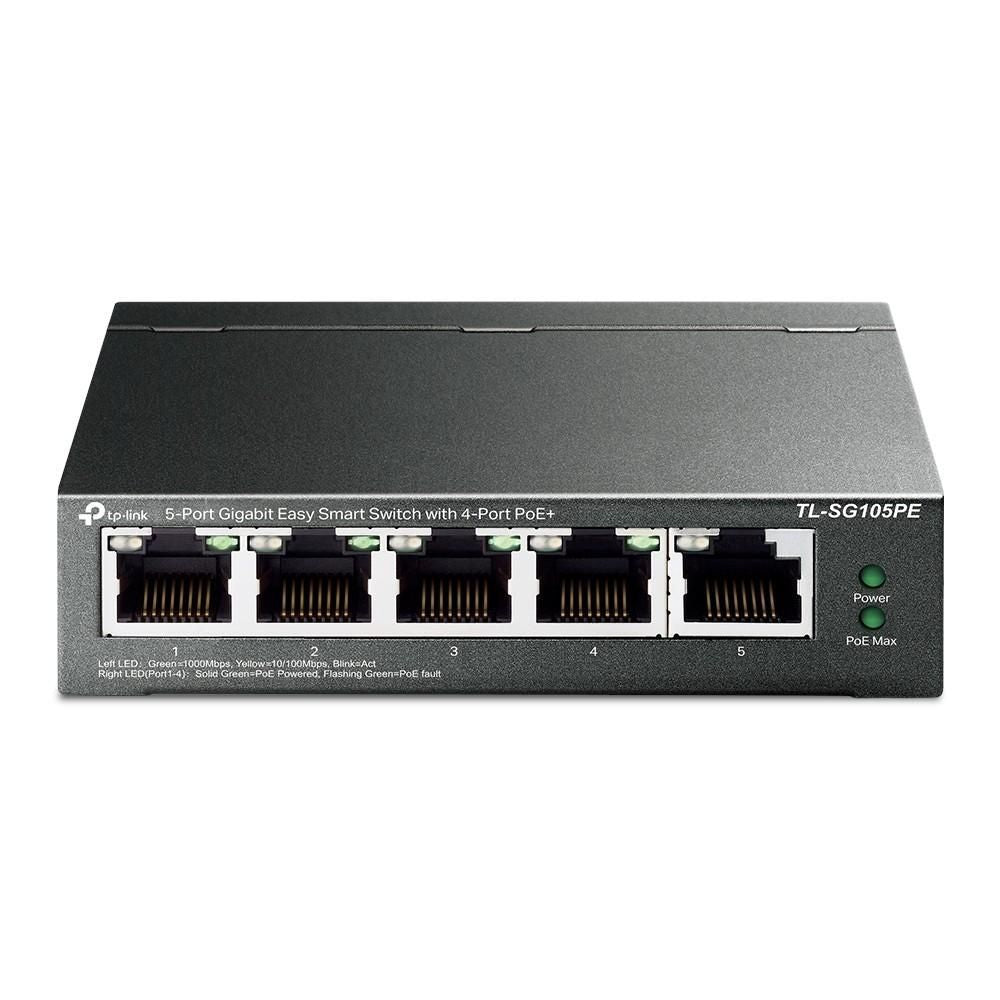 TL-SG105PE - TP-Link TL-SG105pe 5-Port Gigabit Easy Smart Switch with 4-Port PoE+