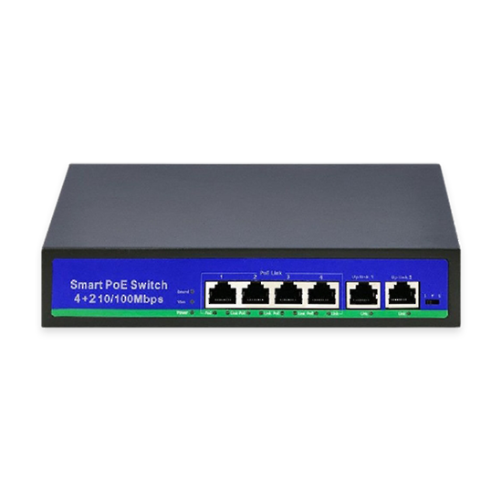 POE-4 - 4 Port PoE Switch. 802.3af/at 30W per port (10/100Mbps)