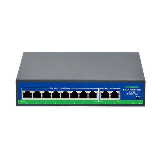 POE-8 - 8 Port PoE Switch. 802.3af/at 30W per port (10/100Mbps)