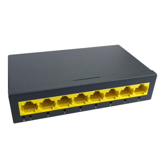 SWITCH-8 - 8 Port non-POE switch 12V/DC