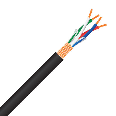 4 Core, 0.22mm, 24AWG, BC, Braided Screen, Highflex Microphone Cable (BELMLX4-01)