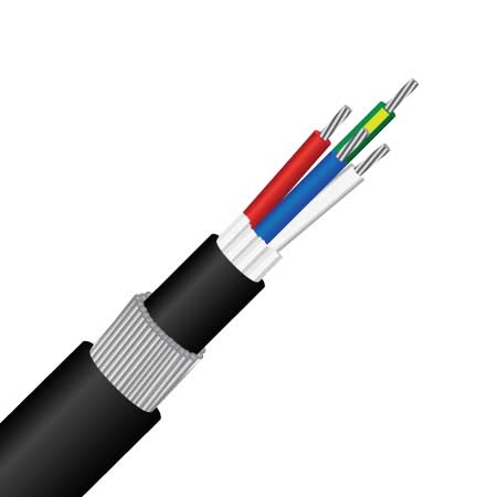 3 Core + Earth (4G), 4.0mm, 0.6/1KV, PVC 90°C, SWA, Industrial Power Cable (MASCP4G/4.0SWA)