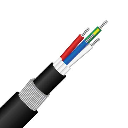 3 Core + Earth (4G), 6.0mm, 0.6/1KV, PVC 90°C, SWA, Industrial Power Cable (MASCP4G/6.0SWA)