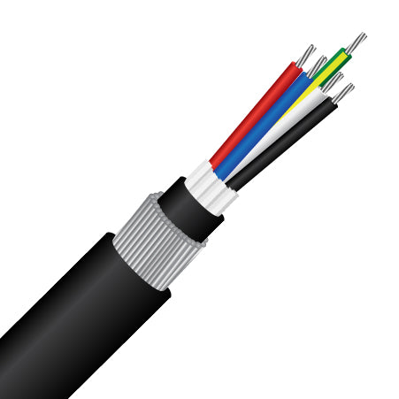 4 Core + Earth (5G), 2.5mm, 0.6/1KV, PVC 90°C, SWA, Industrial Power Cable (MASCP5G/2.5SWA)