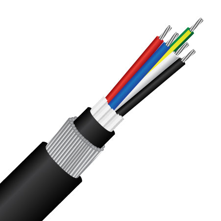 4 Core + Earth (5G), 4.0mm, 0.6/1KV, PVC 90°C, SWA, Industrial Power Cable (MASCP5G/4.0SWA)