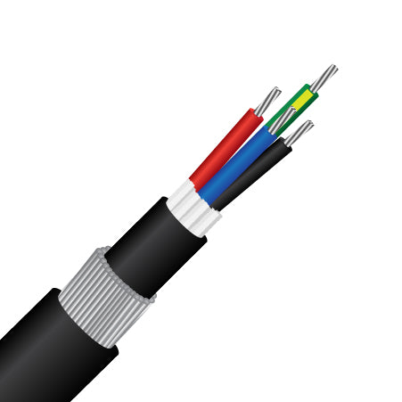 3 Core + Earth (4G), 16.0mm, 0.6/1KV, TCW, XLPE, SWA, PVC 90°C, Industrial Power Cable (MASCPX4G/16.0SWA)